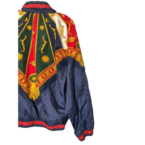 Vintage 80's Center Aisle Celestial Sun And Moon Windbreaker Jacket Blue Pop Art - Picture 9 of 9